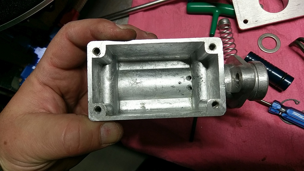 Clean the master cylinder casing