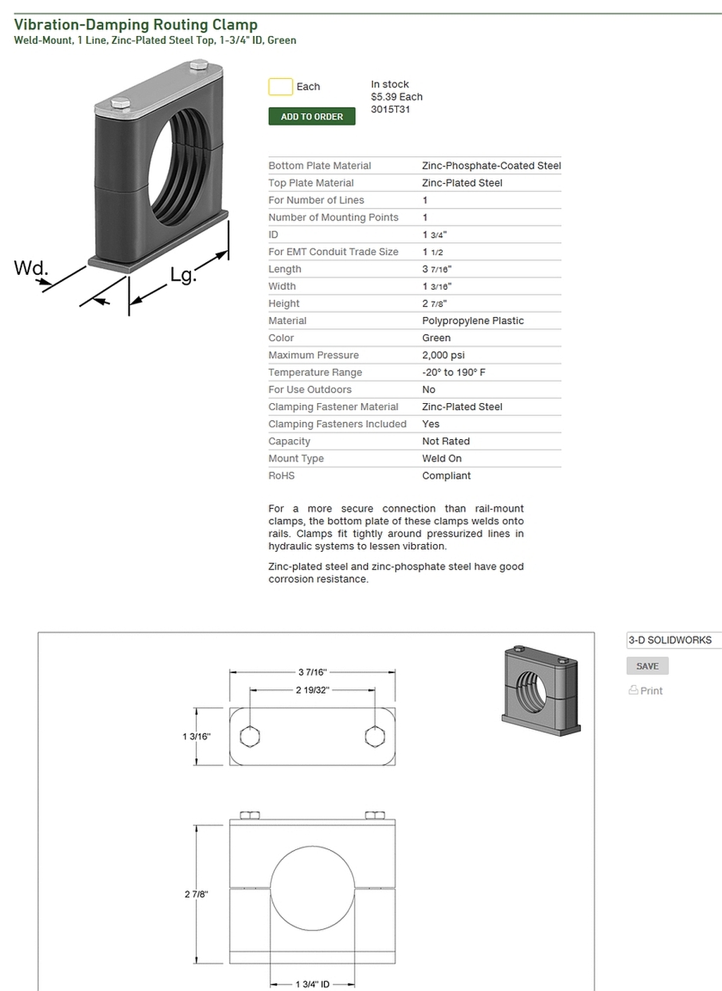 McMaster Carr Vibration Mount